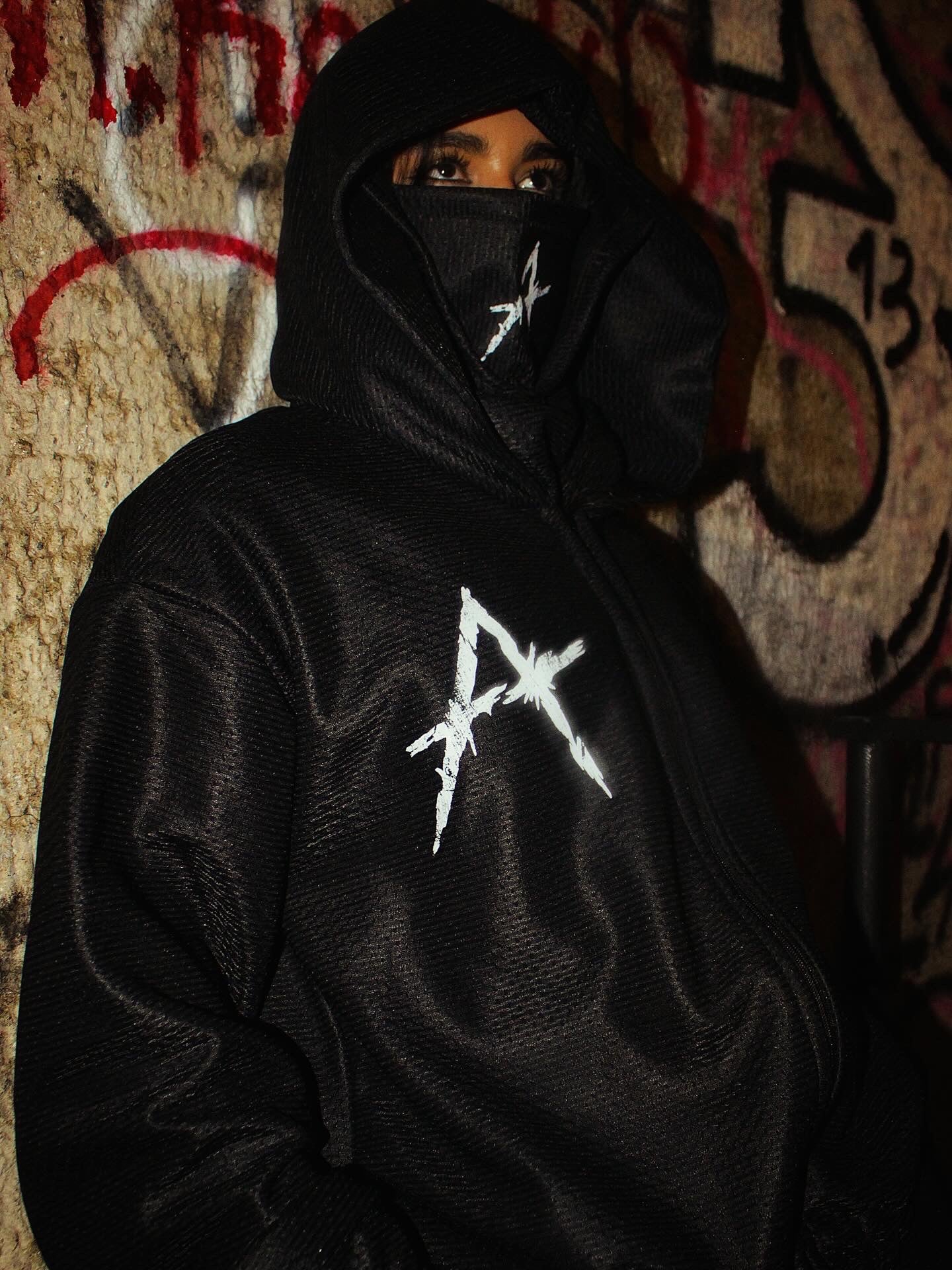 HOODIE ZIP BLCK AP