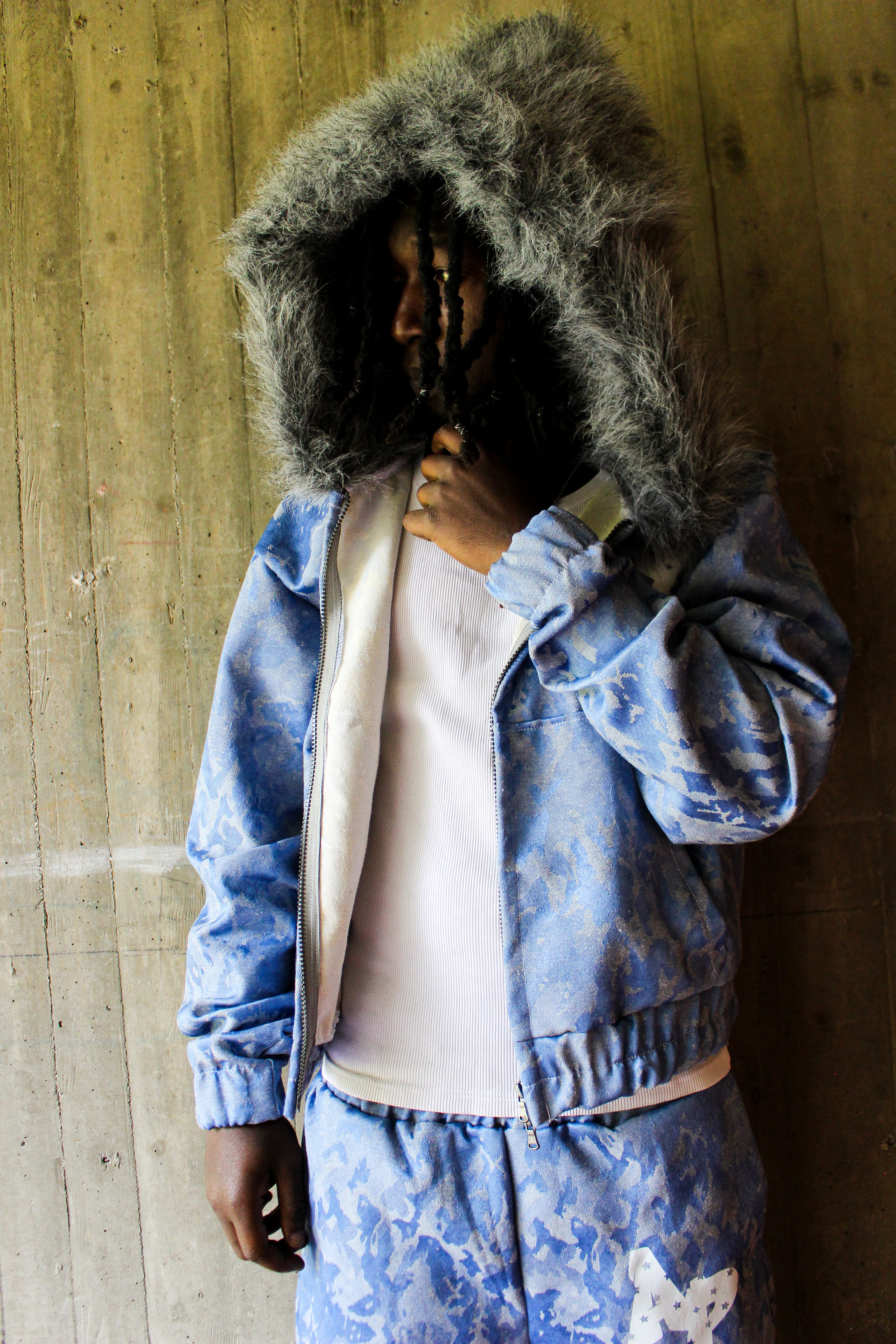 AP HOODIE CAMO DENIM